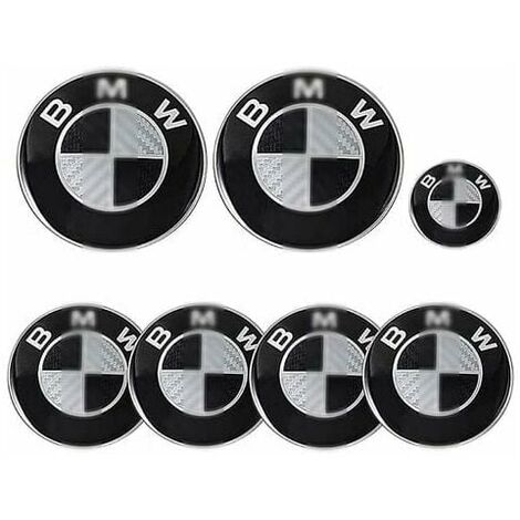 VOLAVO Stück Auto-Emblem für Motorhaube und Kofferraum BM-W 82 mm Emblem und 68 mm Radkappen-Emblem und 45 mm Lenkrad-Emblem