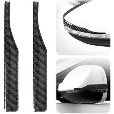 Stück Auto-Rückspiegelaufkleber, 12 x 1,8 cm, Autoaufkleber, Spiegelschutz in Carbonfaser-Optik, hochwertige kratzfeste Streifen für Autos