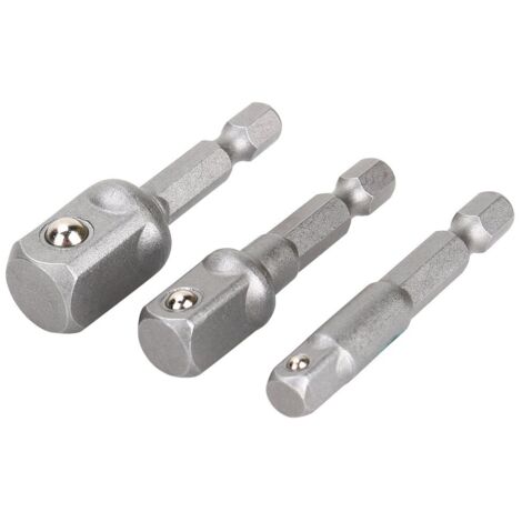 Stück Bohreradapter von Sechskantschaft auf Vierkantschaft 1/4"+3/8"+1/2"