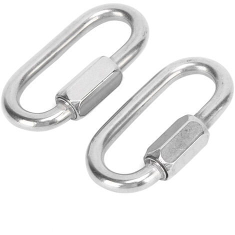 Stück D-förmige Schnellverschlusskarabiner aus Edelstahl mit Sechskantschraube zum Klettern (6 mm)