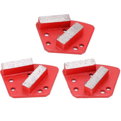 Stück Diamantschleifschuhe, trapezförmig, gerade Zähne zum Betonschneiden, 6 Löcher, 2 Zähne, 30er Körnung, für Betonschleifmaschinen (rot)