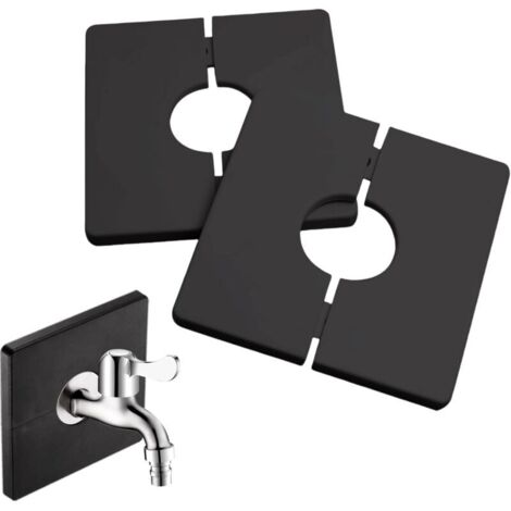 Stück Duscharmatur-Rosetten, 33 mm Vierkant-Rohrabdeckungen, selbstklebender PVC-Kunststoff zur Abdeckung von Elektrokabeln, Wasserhähnen, Rohren und Wandlöchern