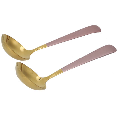 Stück Edelstahl-Suppenlöffel, Sieblöffel, Schaumlöffel, roségoldenes Küchenutensil