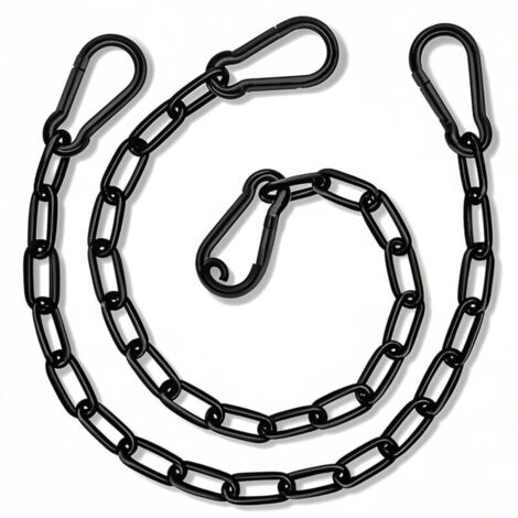 Stück Edelstahlkette, stabile Verlängerungskette, Stahlkettenglieder, 50 cm lange schwarze Kette, für Gartentore und Käfigtore für Haustiere