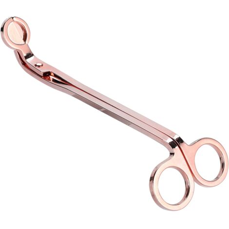 Stück elegante Dochtschere aus goldfarbenem Edelstahl für Kerzen (Roségold)