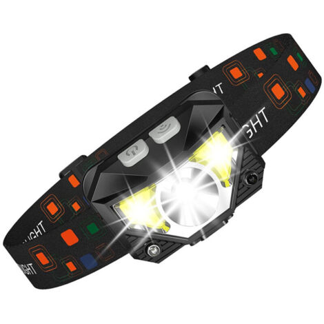 Stück extrem leistungsstarke LED-Stirnlampe, 1200 µL, wiederaufladbar, mit 6 Leuchtmodi, Bewegungssensor, IPX4 wasserdicht, tragbare LED-Stirnlampe zum Laufen, Radfahren und Campen [Energieklasse