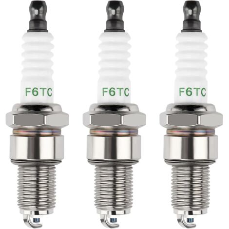 Stück F6Tc Zündkerzen, Rasenmäher-Zündkerzen, Zündkerzen mit massivem Anschluss als Ersatz für F6Tc/F7Tc, für GX120, GX200, GX240 Go-Kart-Motorrad, geschliffen und poliert, 168F