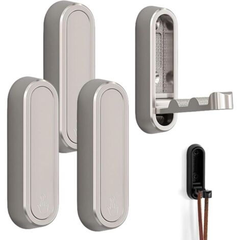 Stück faltbare Wandhaken, Aluminium-Wandhaken, 90-Grad-Klapphaken, unsichtbare Kleiderhaken für Büro, Küche, Schlafzimmer, Badezimmer, Küche (Silber)
