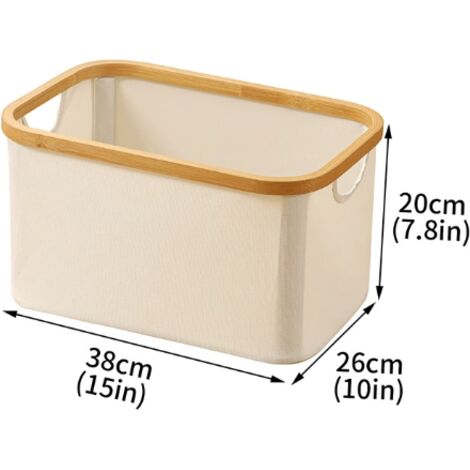 Stück faltbarer Aufbewahrungskorb mit Bambusgriff, 38 x 26 x 20, faltbare Aufbewahrungsbox aus Stoff, Schmutzwäschekorb, Aufbewahrungskorb für Zuhause, Kleiderschrank, Schlafzimmer, Decke, Spielzeug, 