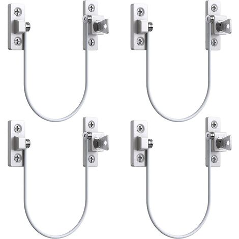 Stück Fenster-Tür-Restrictor-Riegel Fenetre Upvc Limit Lock Sicherheitsriegel Kabel-Limit-Schloss mit Schlüssel und Schrauben