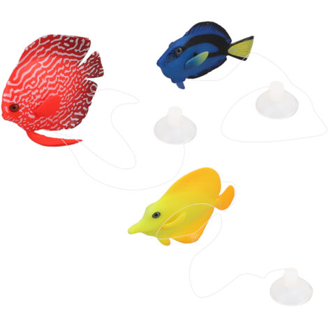 Stück fluoreszierende, schwimmende Silikon-Clownfische, künstliche Dekoration für Aquarium und Fischteich