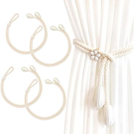 Stück Gardinenhalter, große Perlen-Gardinenhalter, Gardinenhalter, Gardinenbänder, Gardinenhalter (Beige)