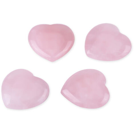 Stück geschnitzte Rosenquarz-Herzen, Heilsteine, rosa Kristall-Edelstein-Dekoration