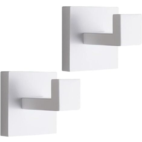 Stück Handtuchhaken zur Wandmontage, quadratisch, SUS 304 Edelstahl, Badezimmer, Metall, Wandmontage, Handtuchhalter für Küche, Bademäntel, Mäntel, Hüte, Kleidung, Bademantel (weiß)