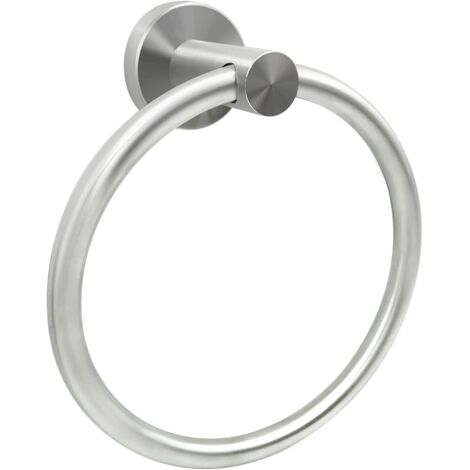 Stück Handtuchring zur Wandmontage, Handtuchhalter, Handtuchablage, Badezimmer-Hardware, SUS 304 Edelstahl, einzelne runde Handtuchstange (Silber)