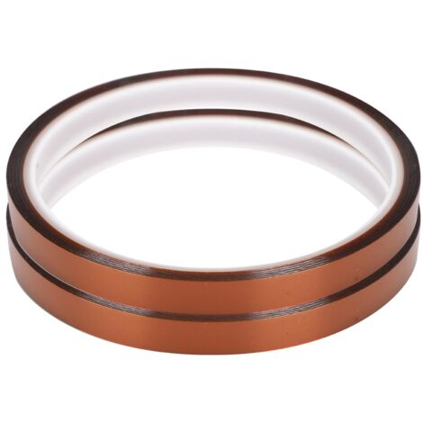 Stück hochtemperaturbeständiges Polyimid-Klebeband, 33 m, gelbbraun, 8 mm