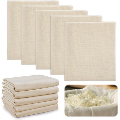 Stück Käsetücher, 50 × 50 cm, Käsetücher, ungebleichtes Mikrofaser-Käsetuch, waschbar, vielseitig einsetzbar, hitzebeständig, zum Kochen von Butter, Gemüse, Milch