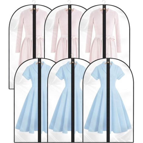 Stück Kleidersäcke, Hängende Kleiderhüllen, Staubdicht, Transparente Hängende Kleiderhüllen mit Reißverschluss, Schutz (60 100, Schwarz)