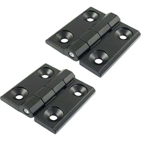 Stück Kugellagerscharniere aus schwarzem Aluminiumprofil, Metallscharniere, Größe 60 x 60 x 6 mm, langlebige, flexible Innen- und Außentüren von Schränken