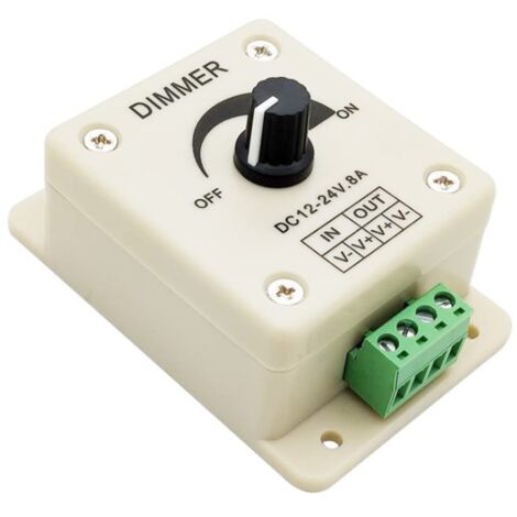 Stück LED-Lichtdimmer, verstellbares Dimmer-Controller-Modul, Licht-Dimmschalter, einfarbiger Controller, DC 12 V, 24 V, 8 A, verstellbarer Dimmer