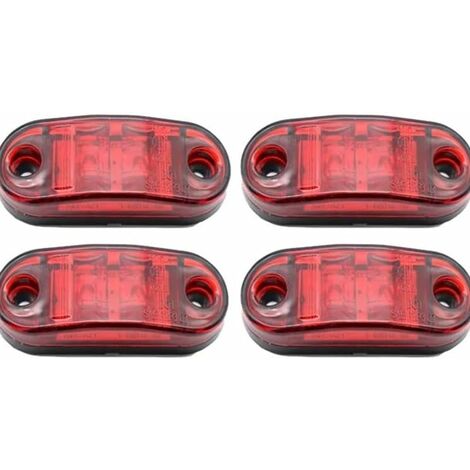 Stück LED-Seitenschildleuchte, 12 V/24 V, vorne und hinten, wasserdichte Anzeigelampe, Positionsseitenlicht für Wohnwagen, Transporter, LKW, Anhänger, Auto, Bus, Boot, rot