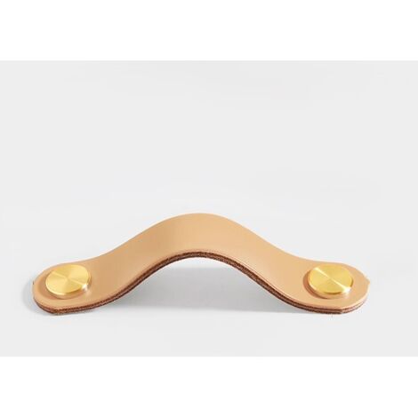 Stück Leder-Möbelgriff, Schranktürknauf, Ledergriff, Schubladenknauf, Vintage-Möbelgriff für Schränke, Kommoden, Küche, Badezimmer (Beige, 128 mm)