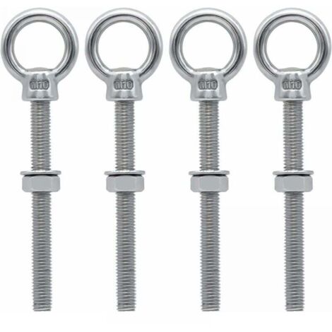 Stück M10 x 100 mm Ringschrauben M10 Ringschraube mit metrischem Gewinde aus Edelstahl zum Befestigen und Aufhängen