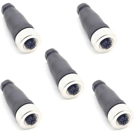 Stück M12 5-polige Buchsen, IP67 wasserdicht, codierter gerader 5-Pin-Schraubsensor, 12 mm M12 5-adrige Rundsteckverbinder, Zubehör für die industrielle Automatisierung, 125 V 4 A AC/DC