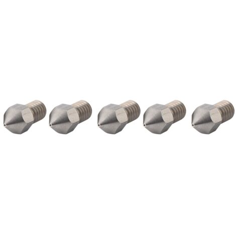 Stück M6-Extrusionsdüsen aus Edelstahl für 3D-Drucker, kompatibel mit 1,75 mm Filament (0,4 mm Durchmesser)
