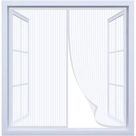 Stück Magnetischer Fenstergitter, Magnetischer Fliegengitter, Moskitonetz mit Magic Tape Anti-Mückenschutz - Weiß, (Breite) 180 cm x (Höhe) 150 cm