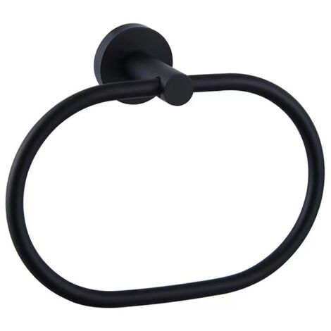 Stück (matt schwarz) Handtuchring, drehbarer Handtuchhalter aus Edelstahl