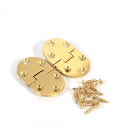 Stück Messing-Scharniere für Tabletts mit abgerundeter Kante, 2-1/2" x 1-1/2", mit Schrauben für Klappe