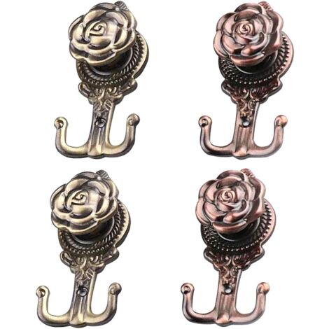 Stück Metall-Vorhanghaken mit Rosenmuster, Vintage-Vorhang-Raffhalter, Haken, Vintage-Gardinen-Vorhang-Raffhalter, Zinklegierungshaken für die Verwendung als Vorhang zu Hause