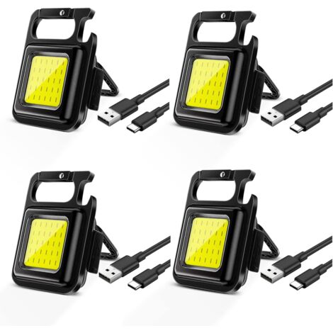 Stück Mini-Lampen, tragbare wiederaufladbare LED-Arbeit, magnetische kleine COB-Schlüsselanhänger-Taschenlampen, mit Klappständer