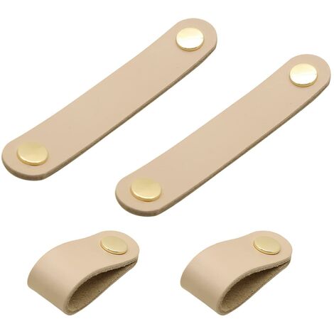 Stück Möbelknöpfe mit Ledergriff, Fenster-Leder-Türknöpfe, Kleiderschrank-Türknöpfe, Khaki