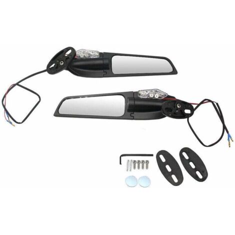 Stück Motorrad modifizierter Windflügel schwenkbarer Universal-Rückspiegelspoiler 90 ° drehbarer verstellbarer Seitenspiegel mit Blinkern