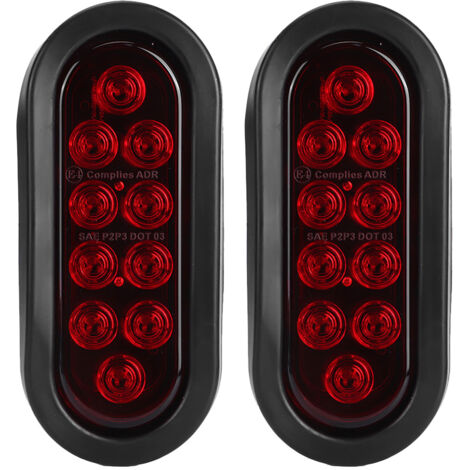 Stück ovale rote Seitenmarkierungsleuchten, 10 LEDs, 15 cm, wasserdicht, für Lkw, Aufbaumontage