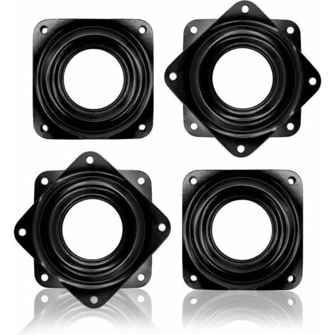 Stück quadratische Plattenspieler, drehbare Lagerplatte, 360° drehbare Halterung für Computer-Monitor-Schrank/TV-Ständer – Schwarz, 71 x 71 mm