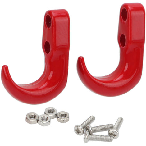 Stück RC-Metallstoßstange mit Sichelanhängerhaken für Axial SCX24 1/24 Rot - Fahrzeugrettungszubehör