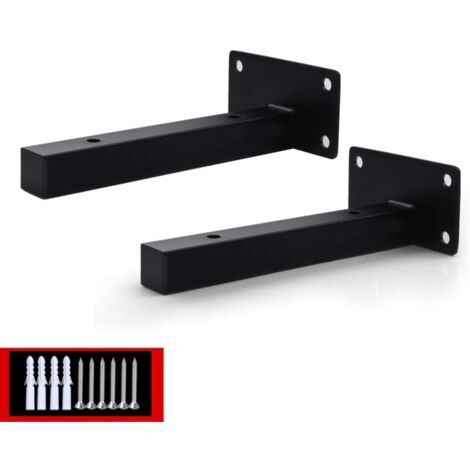 Stück robuste schwimmende Regalhalterung, verdeckte Wandmontage-Hardware-Halterung, Metall-Regalhalterung, Edelstahl, schwarz (150 mm)