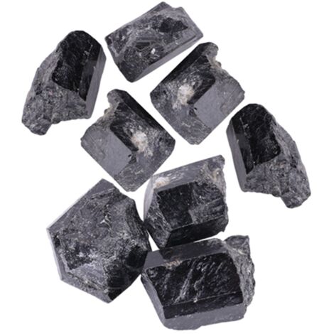 Stück roher, natürlicher schwarzer Quarz, Turmalin-Mineralstein zur Heilung