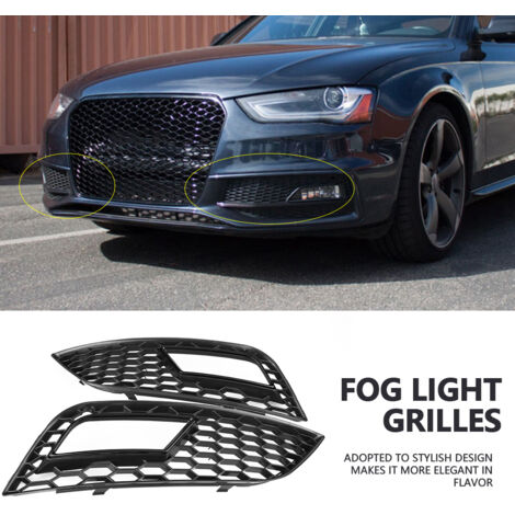 Stück RS4-Nebelscheinwerfergitter in glänzendem Schwarz für Audi A4 B8.5 2013-2016