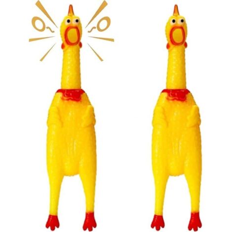 Stück schreiende Hühner, gelbe Gummi-Quietsch-Hühnchen-Spielzeuge, robustes Dekompressionswerkzeug, schreiendes Gadget für Haustiere oder Kinder