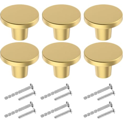Stück Schubladenknöpfe, goldene Möbelknöpfe, runder Türgriff, goldene Schrankknöpfe aus Messing (20 × 25 mm)