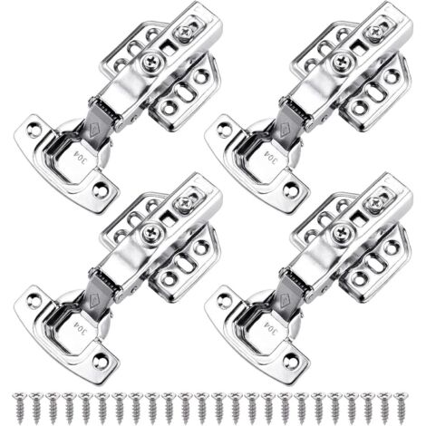 Stück Soft-Close-Scharniere für Küchenschranktüren, verstellbare Edelstahl-Scharniere für Küchentüren, Schrankscharniere, 35 mm vollflächige Einbauscharniere