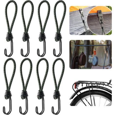 Stück Spanngurte mit Haken, 16 cm verstärkter Spanngurt, hochelastischer Spanngurt mit Doppelhaken für Anhängernetz, für Camping, Gepäck