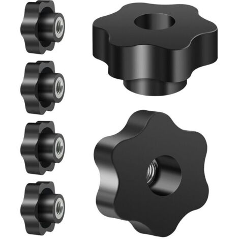 Stück Sterngriffmutter M12, 50 mm Außendurchmesser, gerändeltes Rändelrad, gerändelte Schrauben, gerändelter Gewinde-Klemmknopf für Maschinen, Werkzeugmaschinen, Fitnessgeräte, Möbel