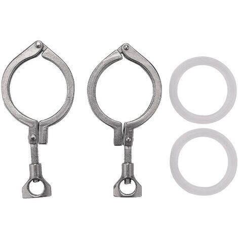 Stück Tri-Clamp-Stahl-Einzelstift-Hochleistungs-Tri-Clamp mit Flügelmutter, kompatibel mit Ferrule Tc, mit 1 Stück Silikon