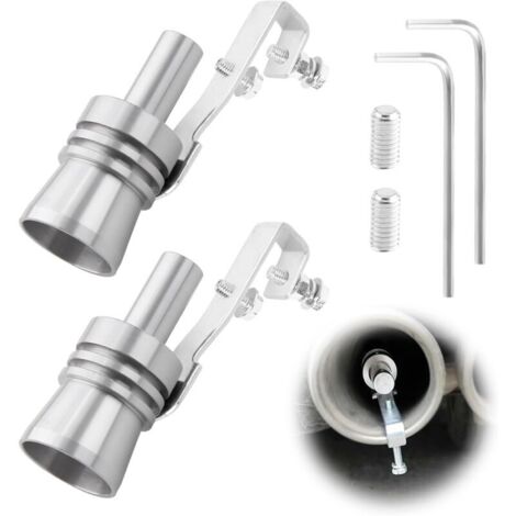 Stück Turbopfeife, Auto-Auspuffpfeife in XL-Größe, Aluminium-Blow-Off-Turbo-Soundsimulator, universelles Auto-Modifikationszubehör (Silber)