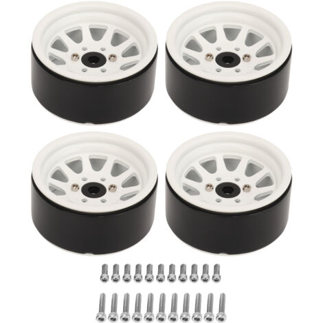 Stück Universal-RC-Felgen (1,9 Zoll) aus Zinklegierungsstahl für Axial SCX10 II III Crawler-Cars – Weiß